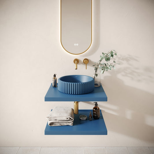 Bancone Azure Concrete Wall Mounted Countertop Shelf 600mm