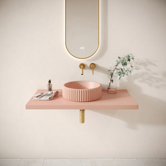 Bancone Blush Concrete Wall Mounted Countertop Shelf 1000mm