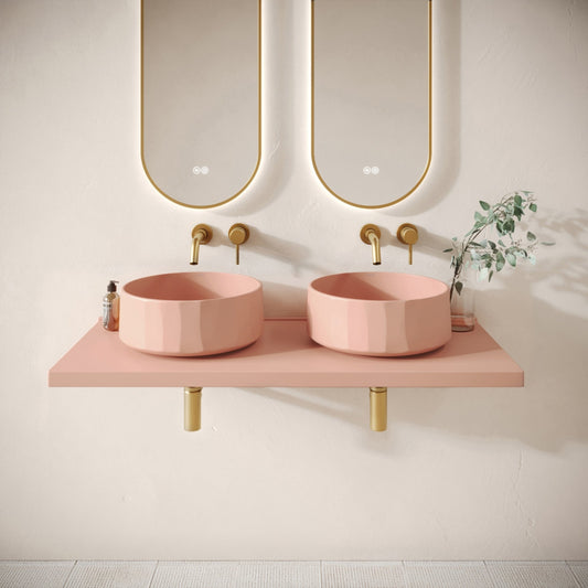 Bancone Blush Concrete Wall Mounted Countertop Shelf 1200mm