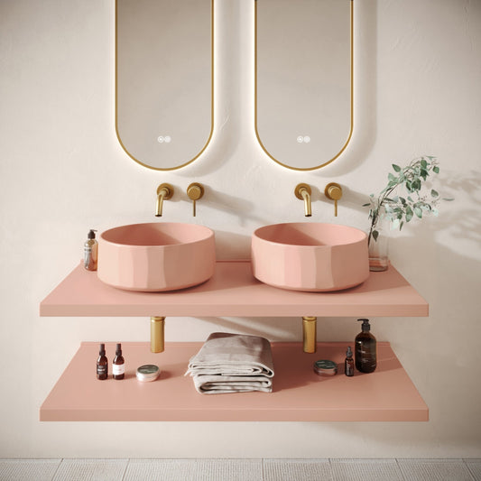 Bancone Blush Concrete Wall Mounted Countertop Shelf 1200mm