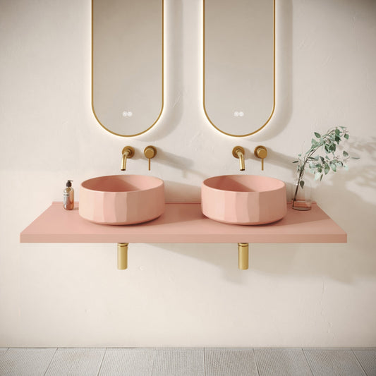Bancone Blush Concrete Wall Mounted Countertop Shelf 1400mm