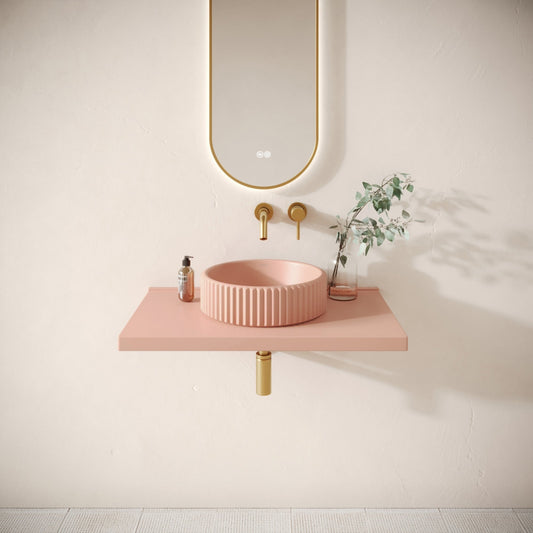 Bancone Blush Concrete Wall Mounted Countertop Shelf 800mm