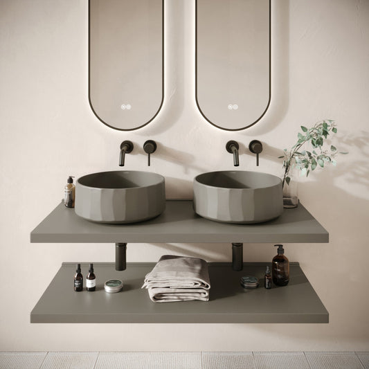 Bancone Oyster Concrete Wall Mounted Countertop Shelf 1200mm