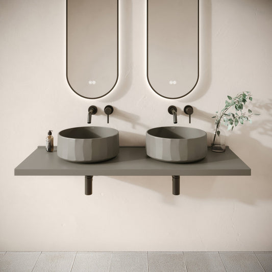 Bancone Oyster Concrete Wall Mounted Countertop Shelf 1400mm