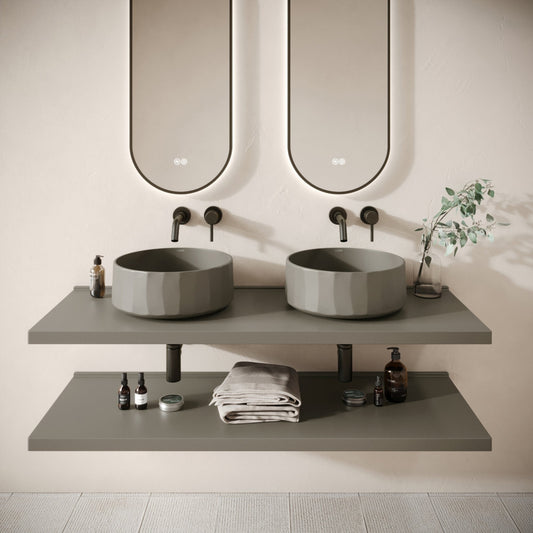 Bancone Oyster Concrete Wall Mounted Countertop Shelf 1400mm