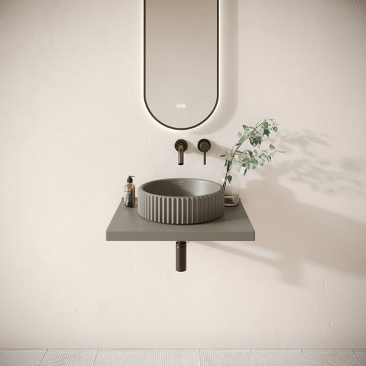 Bancone Oyster Concrete Wall Mounted Countertop Shelf 600mm