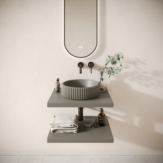 Bancone Oyster Concrete Wall Mounted Countertop Shelf 600mm