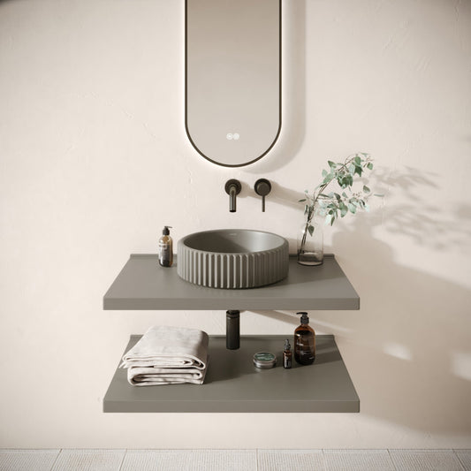 Bancone Oyster Concrete Wall Mounted Countertop Shelf 800mm