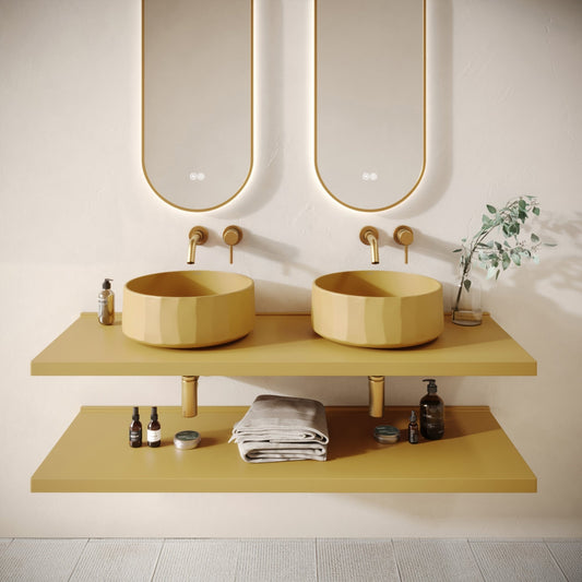 Bancone Saffron Concrete Wall Mounted Countertop Shelf 1400mm