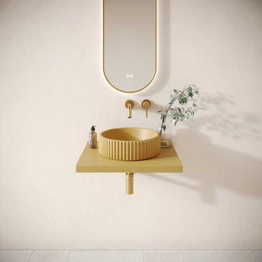 Bancone Saffron Concrete Wall Mounted Countertop Shelf 600mm