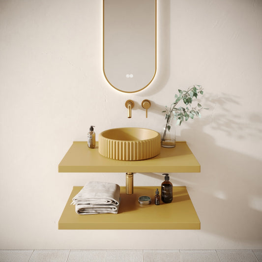 Bancone Saffron Concrete Wall Mounted Countertop Shelf 800mm