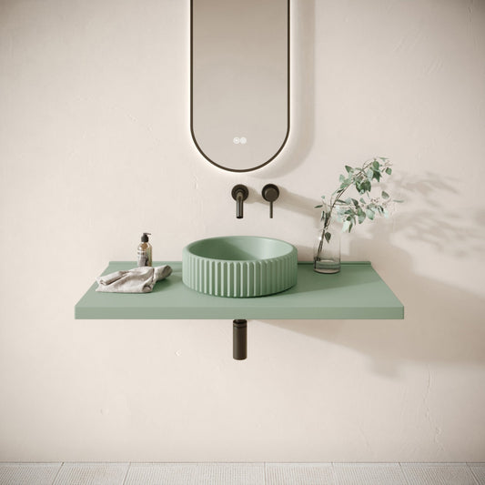 Bancone Seafoam Concrete Wall Mounted Countertop Shelf 1000mm