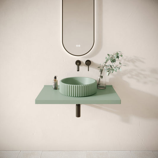 Bancone Seafoam Concrete Wall Mounted Countertop Shelf 800mm