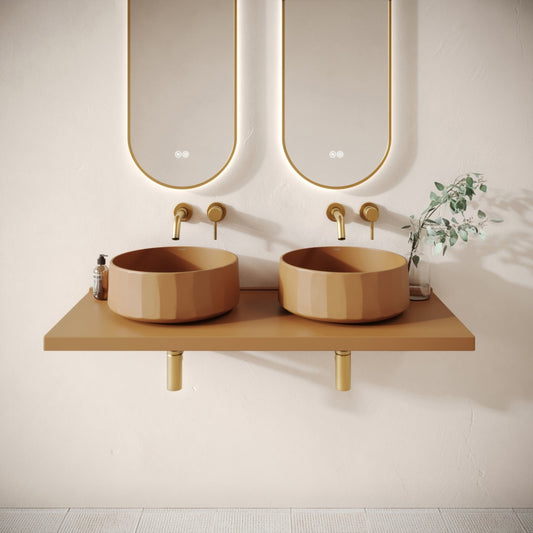 Bancone Sienna Concrete Wall Mounted Countertop Shelf 1200mm