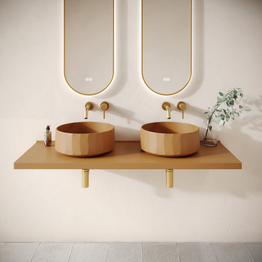 Bancone Sienna Concrete Wall Mounted Countertop Shelf 1400mm