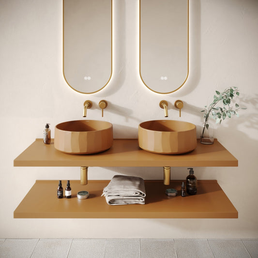 Bancone Sienna Concrete Wall Mounted Countertop Shelf 1400mm