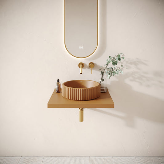 Bancone Sienna Concrete Wall Mounted Countertop Shelf 600mm