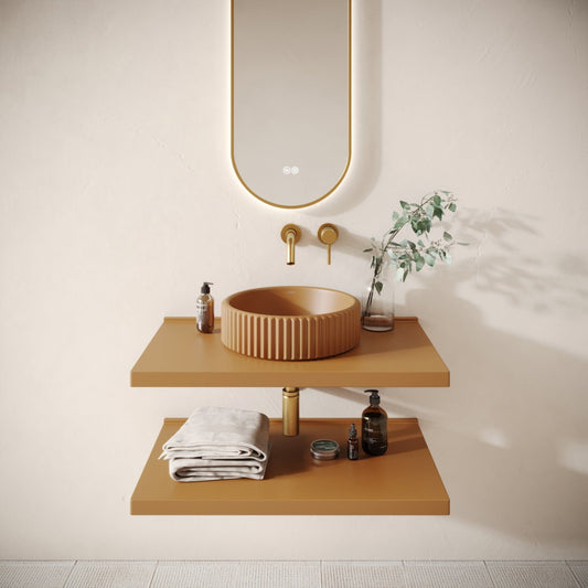 Bancone Sienna Concrete Wall Mounted Countertop Shelf 800mm