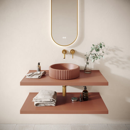 Bancone Terracotta Concrete Wall Mounted Countertop Shelf 1000mm