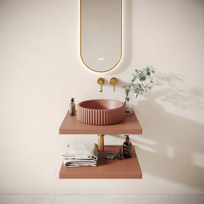 Bancone Terracotta Concrete Wall Mounted Countertop Shelf 600mm