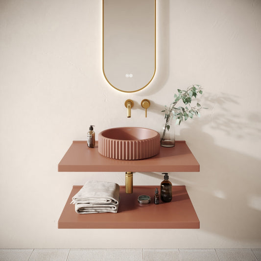 Bancone Terracotta Concrete Wall Mounted Countertop Shelf 800mm