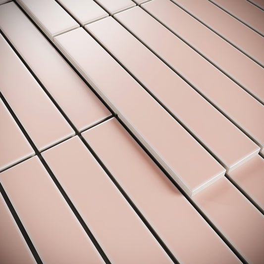 Baton Mosaic Angelic Pink Matte Porcelain Wall Tile
