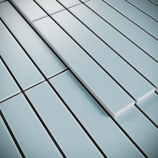 Baton Mosaic Delicate Blue Matte Porcelain Wall Tile