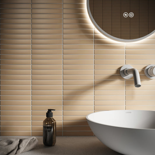 Baton Mosaic Natural Sand Matte Porcelain Wall Tile