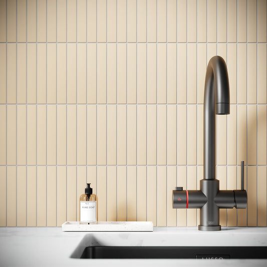 Baton Mosaic Natural Sand Matte Porcelain Wall Tile