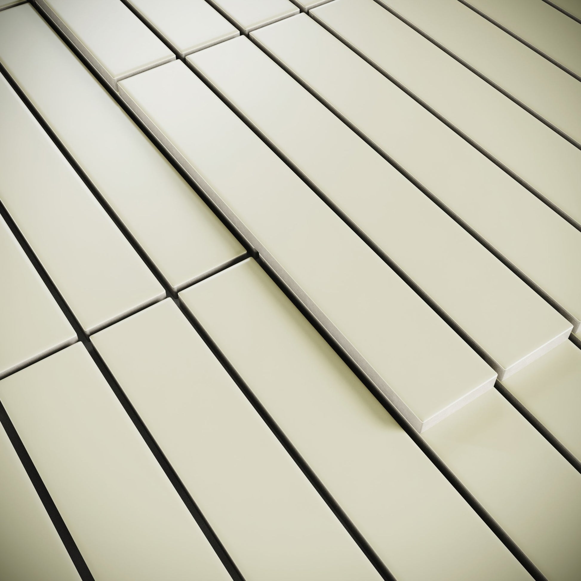 Baton Mosaic Soft Ivory Matte Porcelain Wall Tile