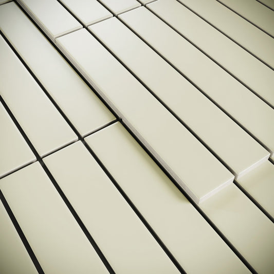 Baton Mosaic Soft Ivory Matte Porcelain Wall Tile