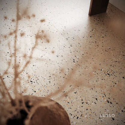 Bellazza Beige Terrazzo Porcelain Wall or Floor Tile 600 x 600mm