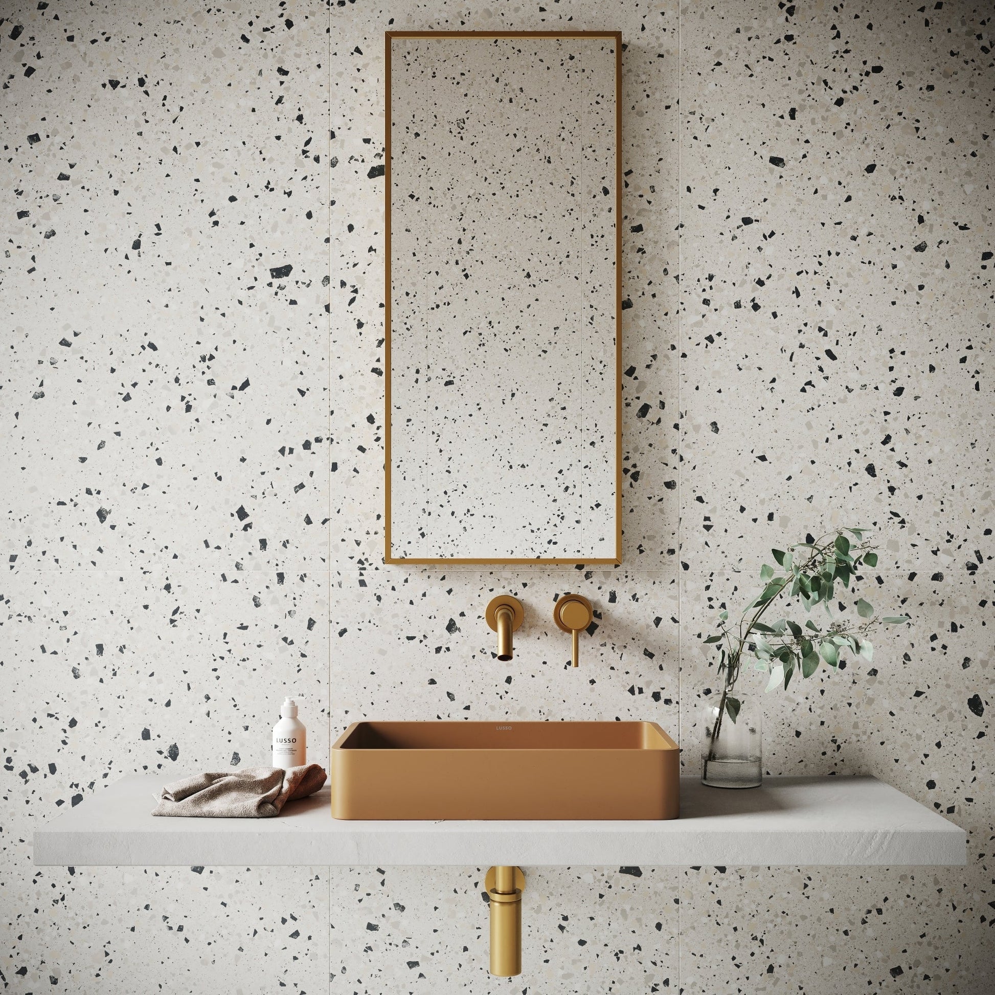 Bellazza Ivory Terrazzo Porcelain Wall or Floor Tile 1200 x 600mm