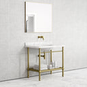 Belmont Traditional Brushed Gold Vanity Unit with Carrara Marble Countertop 1000mm