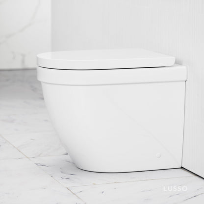 Berkeley Traditional Back to Wall Rimless Toilet with Concealed Cistern and Brushed Gold Flush Plate