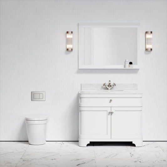 Berkeley Traditional Back to Wall Rimless Toilet with Concealed Cistern and Chrome Flush Plate