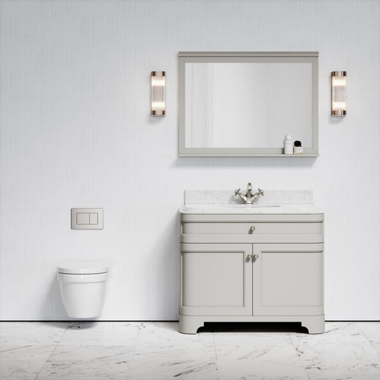 Berkeley Traditional Wall Hung Rimless Toilet with Concealed Cistern Frame and Chrome Flush Plate