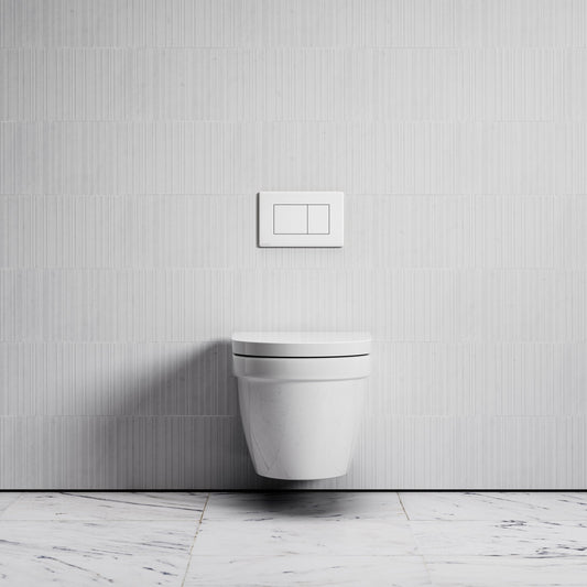 Berkeley Traditional Wall Hung Rimless Toilet with Concealed Cistern Frame and Matte White Flush Plate