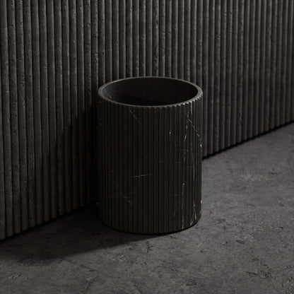 Bijoux Pietra Grey Fluted Marble Bin