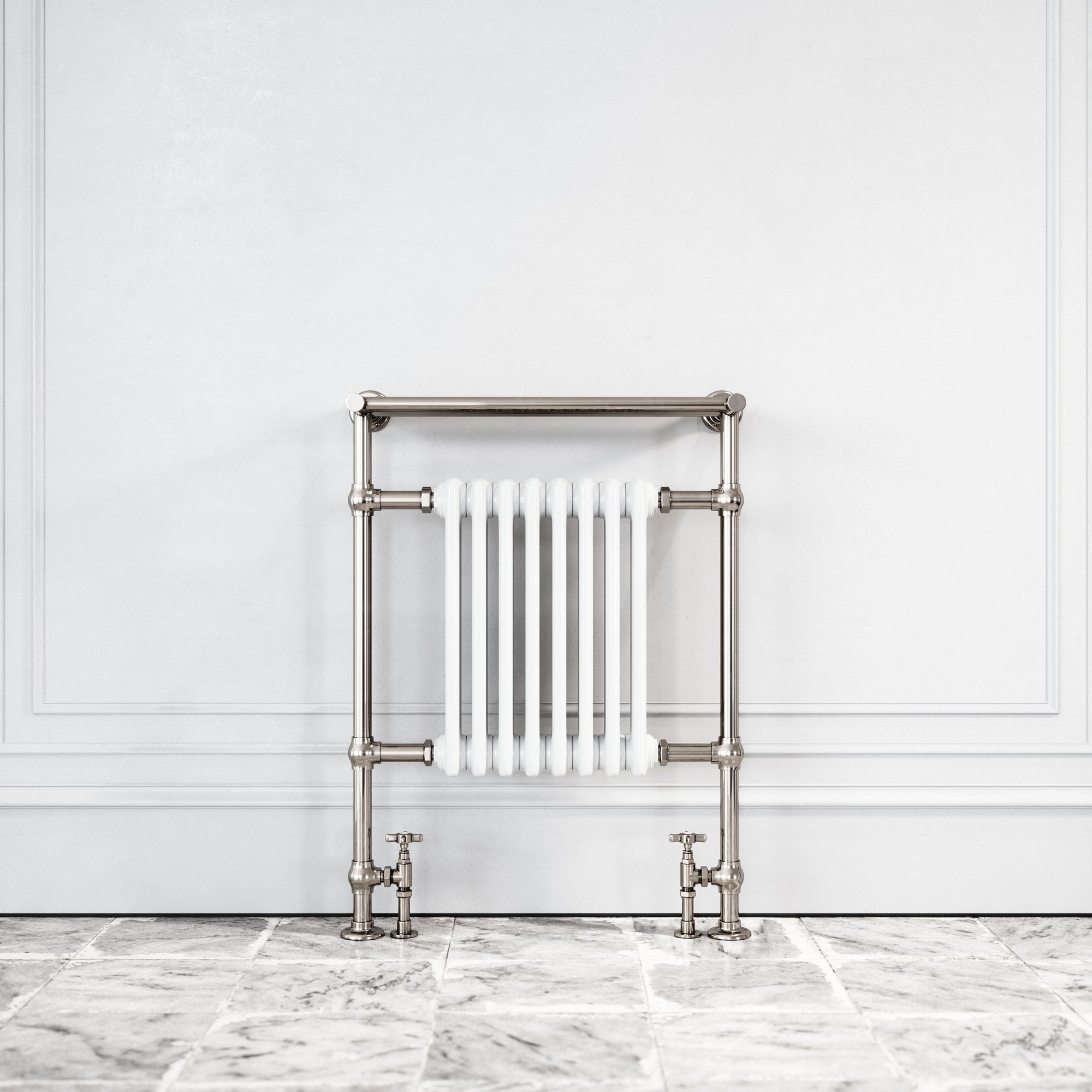 Foor Radiator Blenheim Floor Mounted Traditional Towel Warmer Radiator Brushed Gold ...