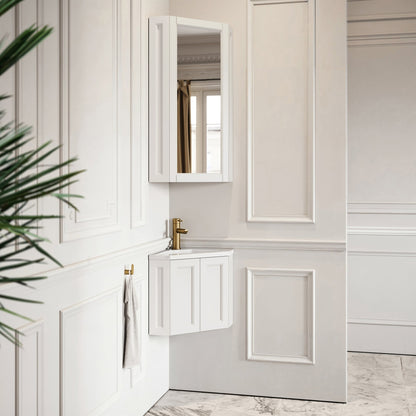 Blenheim Matte Cream Corner Vanity Unit with Mirror Cabinet 390mm