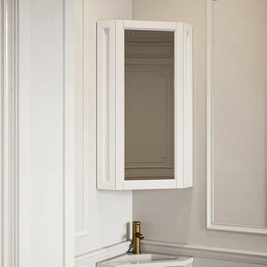 Blenheim Matte Cream Corner Vanity Unit with Mirror Cabinet 390mm