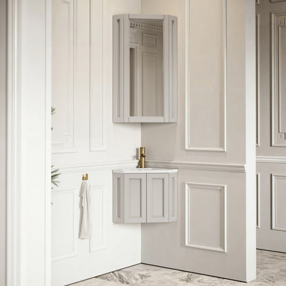 Blenheim Matte Stone Corner Storage Mirror 365mm