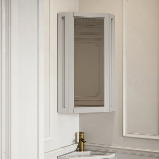 Blenheim Matte Stone Corner Vanity Unit with Mirror Cabinet 390mm
