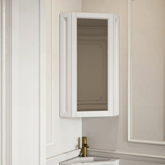 Blenheim Matte White Corner Vanity Unit with Mirror Cabinet 390mm