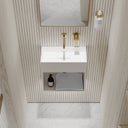 Blok White Wall Hung Compact Stone Basin 400mm
