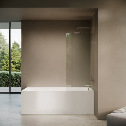 Cabina Chrome Frameless Hinged Bath Shower Screen 800mm