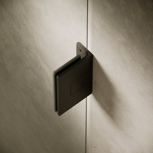 Cabina Matte Black Frameless Hinged Bath Shower Screen 800mm