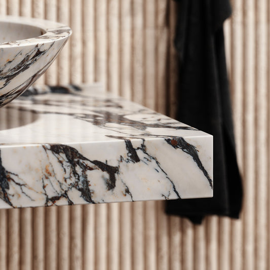 Calacatta Viola Marble Countertop Basin Shelf 660mm