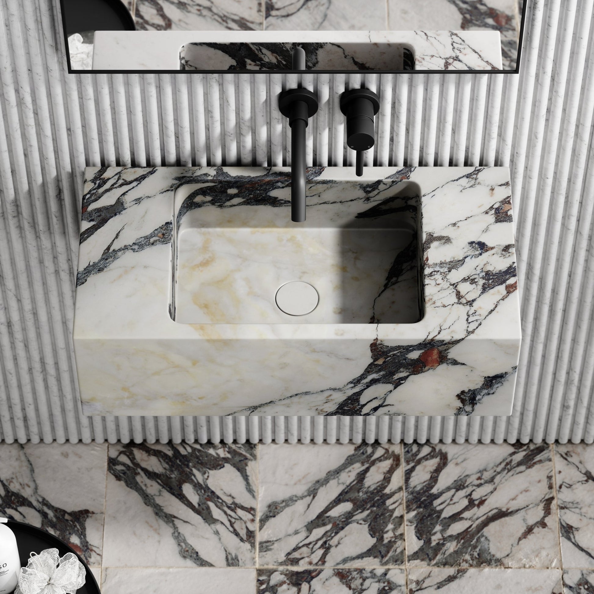 Calla Calacatta Viola Marble Wall Mounted Basin 700mm